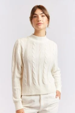 Amber Cotton Sweater In Ivory