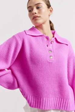 Ana Sweater In Lipstick -Deux Amies Shop alessandra cashmere sweater ana sweater in lipstick 41099339170086