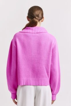 Ana Sweater In Lipstick -Deux Amies Shop alessandra cashmere sweater ana sweater in lipstick 41099339858214