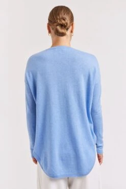 Baby Belle Cashmere Sweater In Azure -Deux Amies Shop alessandra cashmere sweater baby belle cashmere sweater in azure 40849915052326