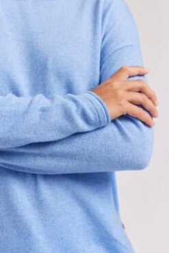 Baby Belle Cashmere Sweater In Azure -Deux Amies Shop alessandra cashmere sweater baby belle cashmere sweater in azure 40849915117862