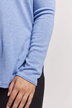 Baby Belle Cashmere Sweater In Azure -Deux Amies Shop alessandra cashmere sweater baby belle cashmere sweater in azure 41310935875878