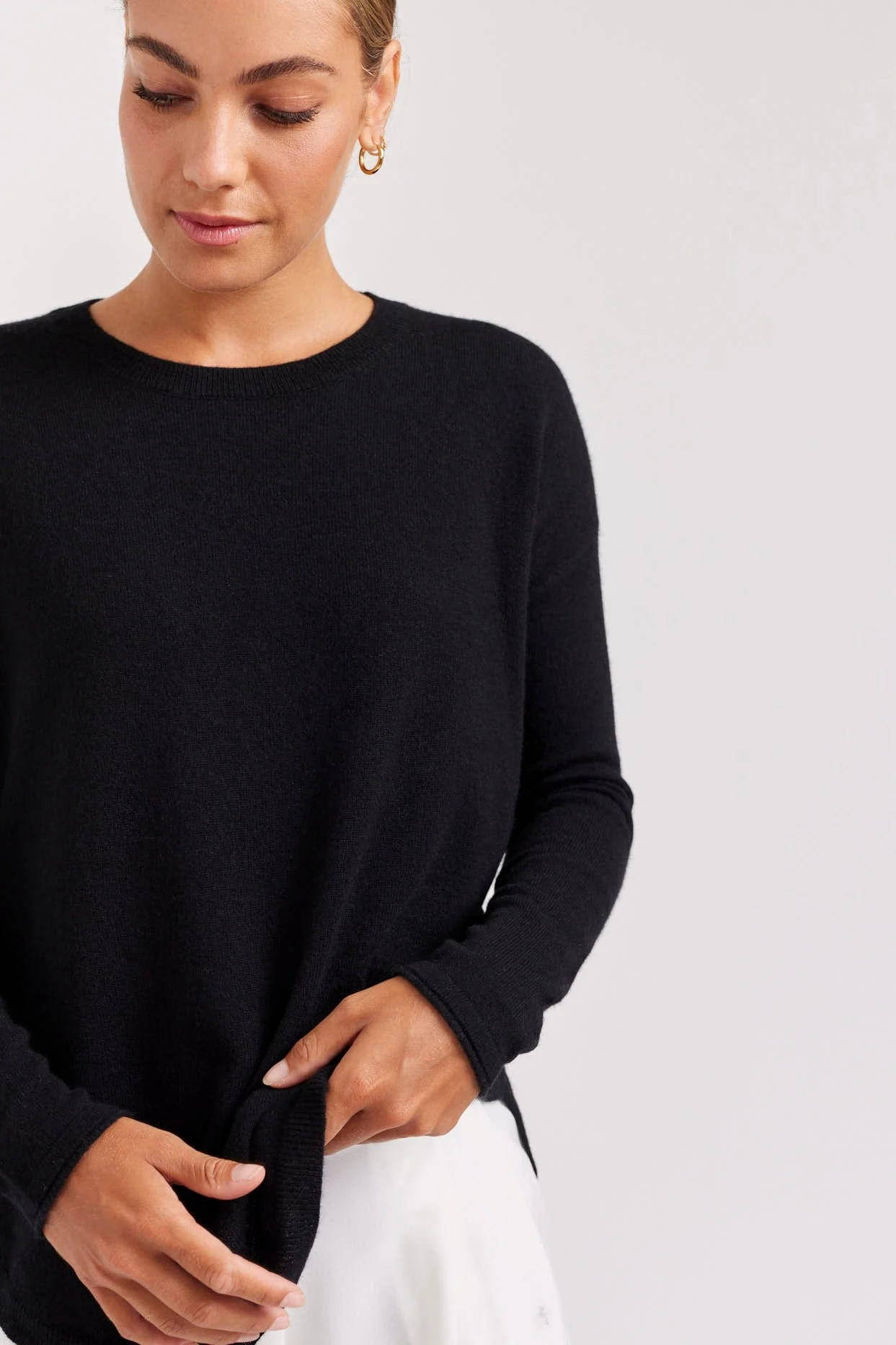 Baby Belle Cashmere Sweater In Black 2 Baby Belle Cashmere Sweater In Black - Image 2