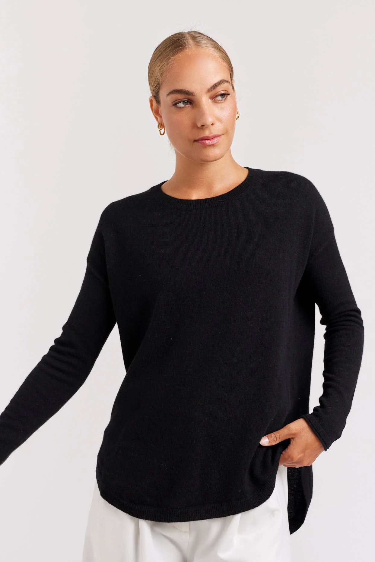 Baby Belle Cashmere Sweater In Black 1 Baby Belle Cashmere Sweater In Black