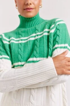 Billie Sweater In Pine 10 Billie Sweater In Pine -Deux Amies Shop alessandra cashmere sweater billie sweater in pine 40952697323814