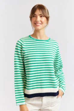 Candy Lane Cotton Sweater In Emerald