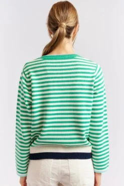 Candy Lane Cotton Sweater In Emerald -Deux Amies Shop alessandra cashmere sweater candy lane cotton sweater in emerald 40439251337510