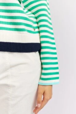 Candy Lane Cotton Sweater In Emerald -Deux Amies Shop alessandra cashmere sweater candy lane cotton sweater in emerald 40439251403046