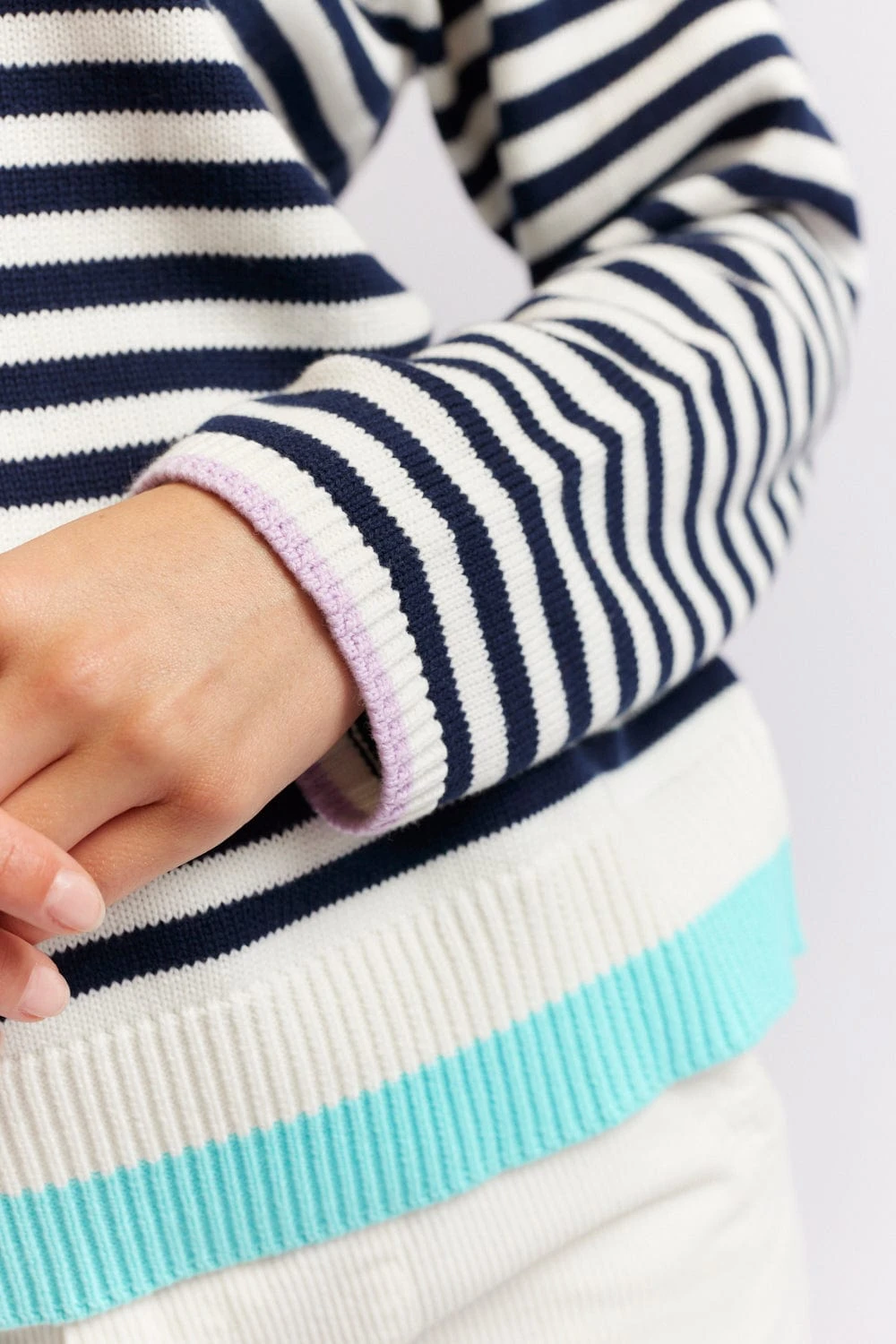 Candy Lane Cotton Sweater In Navy 2 Candy Lane Cotton Sweater In Navy - Image 2