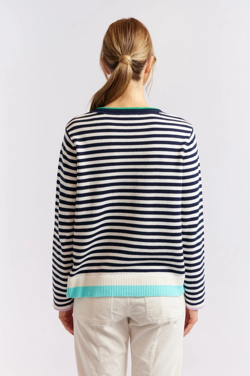 Candy Lane Cotton Sweater In Navy 4 Candy Lane Cotton Sweater In Navy - Image 4