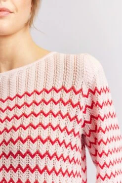 Chevy Cotton Sweater In Red -Deux Amies Shop alessandra cashmere sweater chevy cotton sweater in red 40439563288870