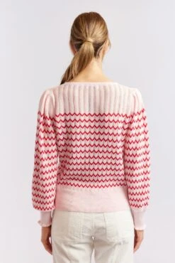 Chevy Cotton Sweater In Red -Deux Amies Shop alessandra cashmere sweater chevy cotton sweater in red 40439563321638