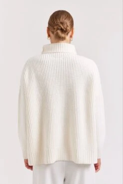 Gwen Sweater In Cream -Deux Amies Shop alessandra cashmere sweater gwen sweater in cream 40952870600998