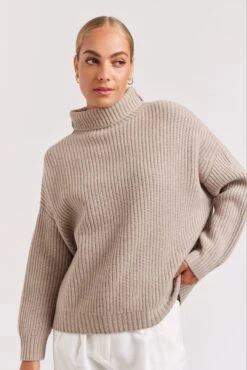Gwen Sweater In Mojave -Deux Amies Shop alessandra cashmere sweater gwen sweater in mojave 40952870928678