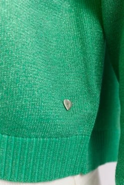 Hightide Sweater In Emerald Lurex -Deux Amies Shop alessandra cashmere sweater hightide sweater in emerald lurex 40439589437734