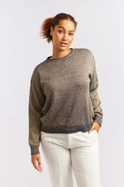 Hightide Sweater In Navy Lurex -Deux Amies Shop alessandra cashmere sweater hightide sweater in navy lurex 40439586062630