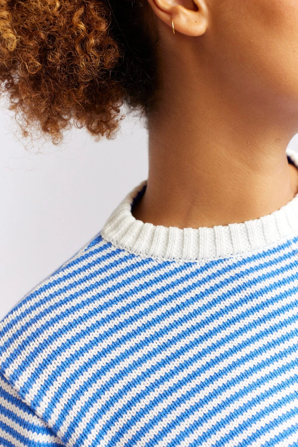 Humbug Cotton Sweater In Cornflower 4 Humbug Cotton Sweater In Cornflower - Image 4