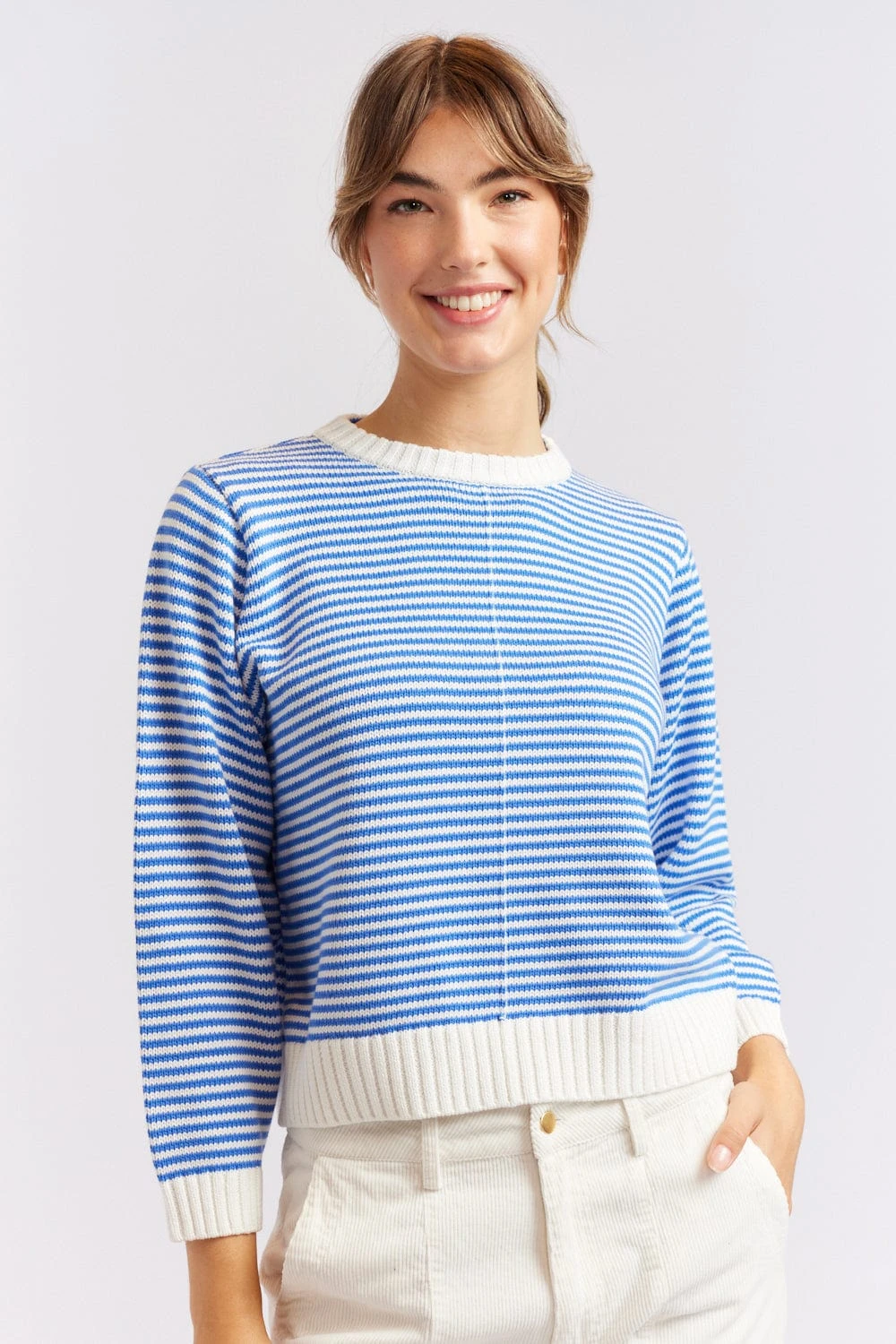 Humbug Cotton Sweater In Cornflower 1 Humbug Cotton Sweater In Cornflower