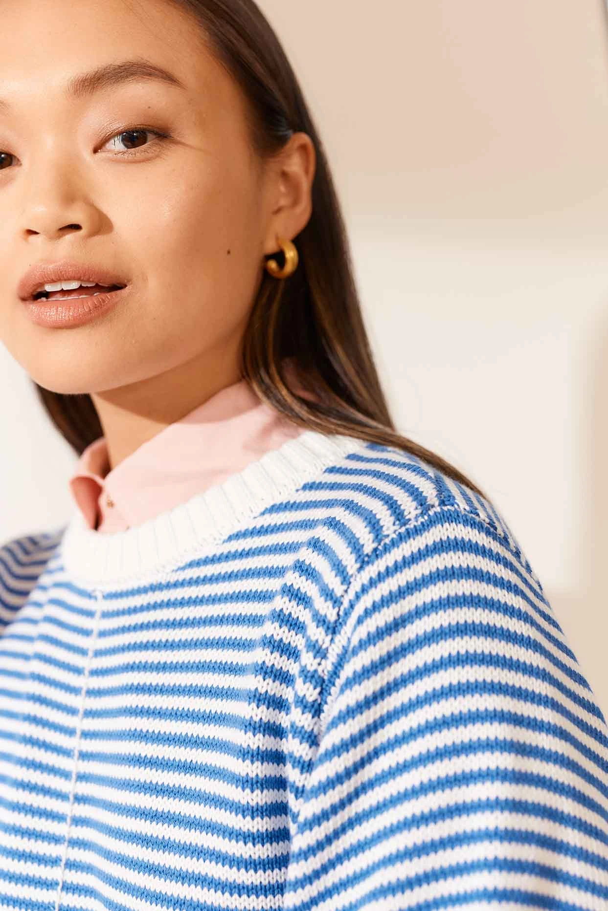 Humbug Cotton Sweater In Cornflower 5 Humbug Cotton Sweater In Cornflower - Image 5