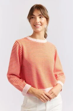 Humbug Cotton Sweater In Fiesta -Deux Amies Shop alessandra cashmere sweater humbug cotton sweater in fiesta 40439602348326