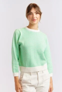 Humbug Cotton Sweater In Meadow 15 Humbug Cotton Sweater In Meadow -Deux Amies Shop alessandra cashmere sweater humbug cotton sweater in meadow 40439604609318