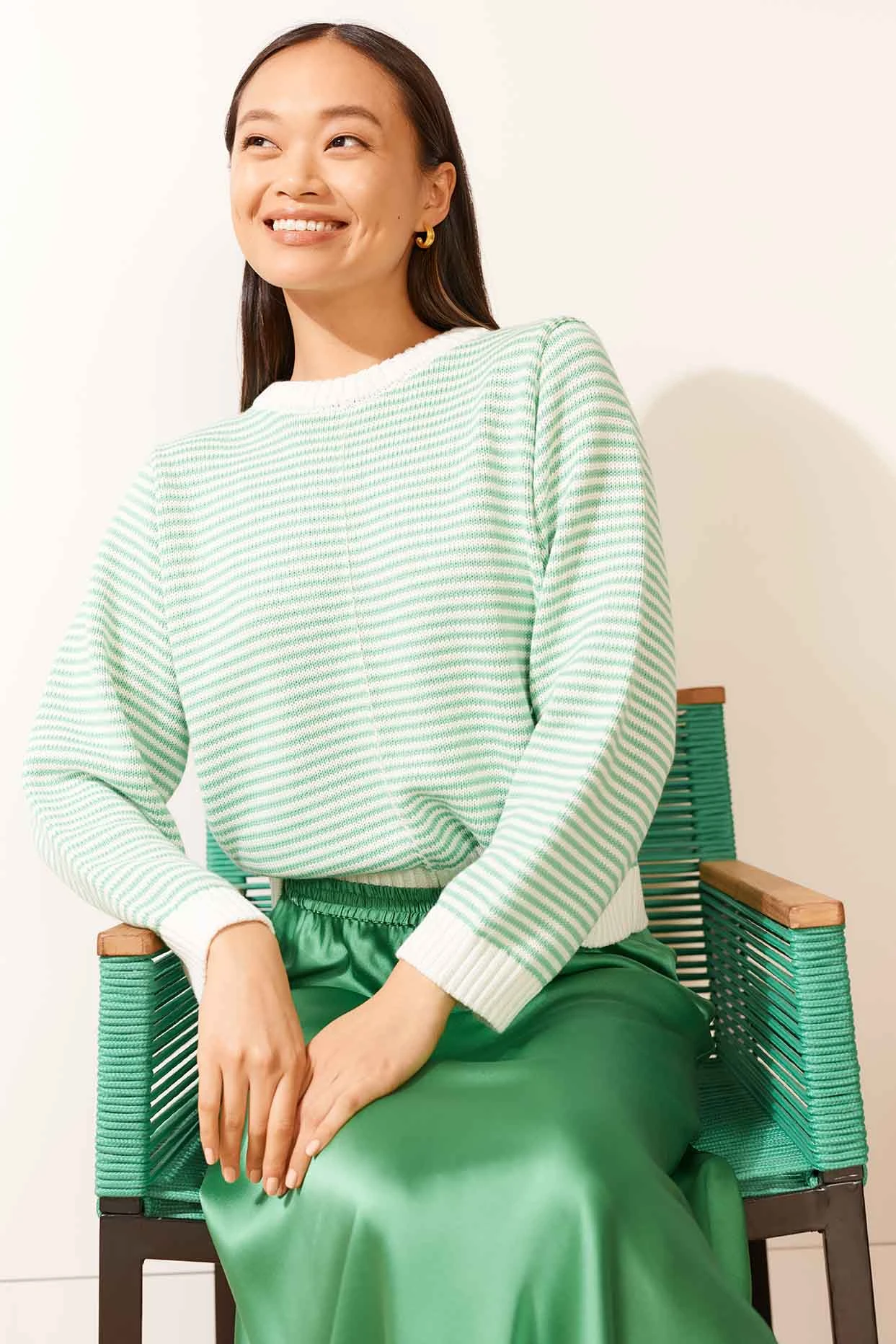 Humbug Cotton Sweater In Meadow 2 Humbug Cotton Sweater In Meadow - Image 2