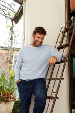 Jules Cashmere Sweater In Water 10 Jules Cashmere Sweater In Water -Deux Amies Shop alessandra cashmere sweater jules cashmere sweater in water 41583740780838