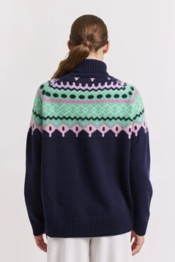 Meg Sweater In Officer Navy -Deux Amies Shop alessandra cashmere sweater meg sweater in officer navy 41099479810342