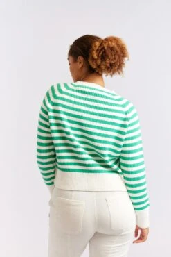 Musketeers Cotton Sweater In Emerald -Deux Amies Shop alessandra cashmere sweater musketeers cotton sweater in emerald 40440373903654