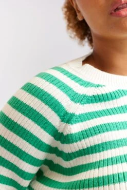 Musketeers Cotton Sweater In Emerald -Deux Amies Shop alessandra cashmere sweater musketeers cotton sweater in emerald 40440374100262