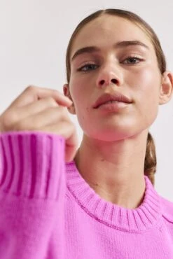 Polly Sweater In Lipstick 8 Polly Sweater In Lipstick -Deux Amies Shop alessandra cashmere sweater polly sweater in lipstick 41099609637158