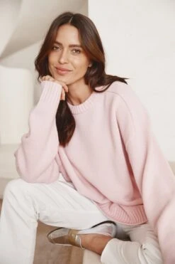 Polly Sweater In Tuberose -Deux Amies Shop alessandra cashmere sweater polly sweater in tuberose 41198698594598