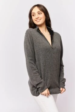 Ricky Cashmere Sweater In Charcoal 11 Ricky Cashmere Sweater In Charcoal -Deux Amies Shop alessandra cashmere sweater ricky cashmere sweater in charcoal 31071017533494