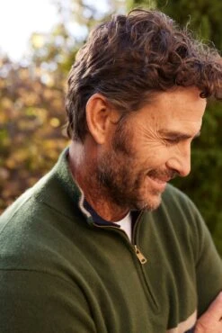 Ricky Stripe Cashmere Sweater In Bush 13 Ricky Stripe Cashmere Sweater In Bush -Deux Amies Shop alessandra cashmere sweater ricky stripe cashmere sweater in bush 41577930588454