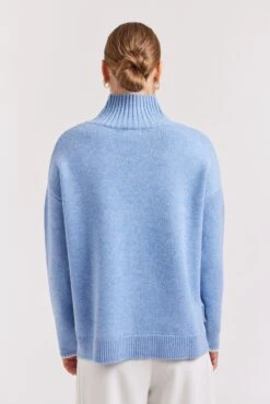 Ronnie Polo In Dusty Denim -Deux Amies Shop alessandra cashmere sweater ronnie polo in dusty denim 40952885674278