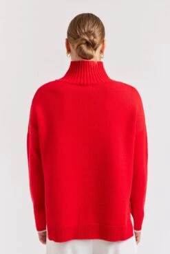 Ronnie Polo In Fire Engine -Deux Amies Shop alessandra cashmere sweater ronnie polo in fire engine 40952887705894