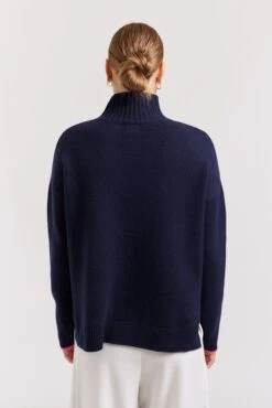 Ronnie Polo In Goodnight Navy -Deux Amies Shop alessandra cashmere sweater ronnie polo in goodnight 41682777342246