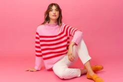 Sorrel Cotton Sweater In Lolly -Deux Amies Shop alessandra cashmere sweater sorrel cotton sweater in lolly 40481551384870