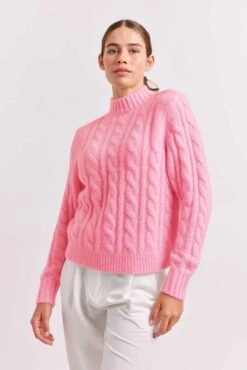 Teddy Mohair Sweater In Lipstick 8 Teddy Mohair Sweater In Lipstick -Deux Amies Shop alessandra cashmere sweater teddy mohair sweater in lipstick 41099707941158