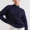 Teddy Mohair Sweater In Navy