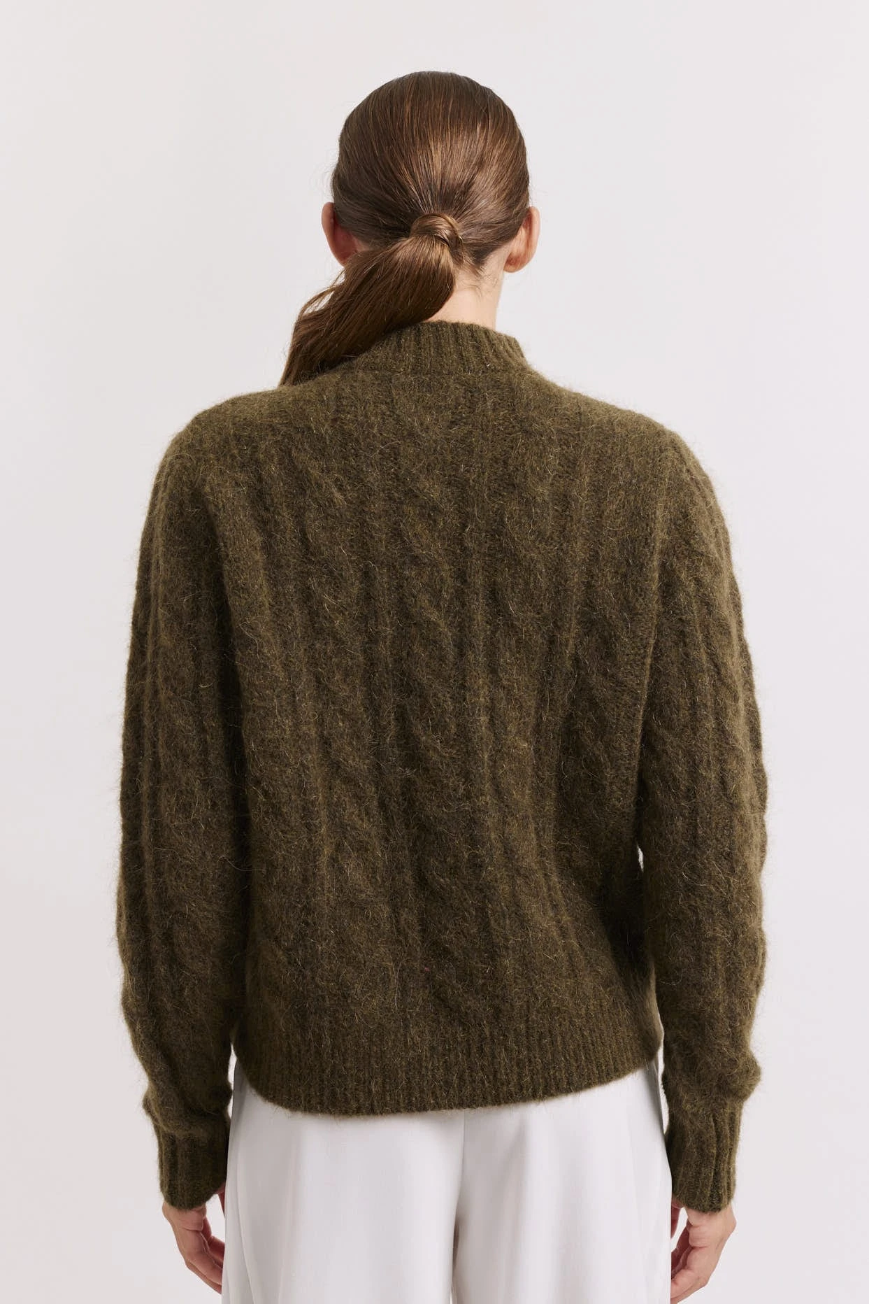 Teddy Mohair Sweater In Olive 5 Teddy Mohair Sweater In Olive - Image 5