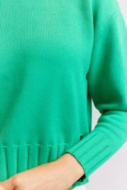 Tootsie Cotton Sweater In Emerald -Deux Amies Shop alessandra cashmere sweater tootsie cotton sweater in emerald 40440515330342