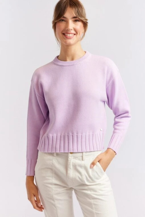 Tootsie Cotton Sweater In Hyacinth -Deux Amies Shop alessandra cashmere sweater tootsie cotton sweater in hyacinth 40440552259878