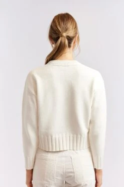 Tootsie Cotton Sweater In Ivory -Deux Amies Shop alessandra cashmere sweater tootsie cotton sweater in ivory 40440523194662