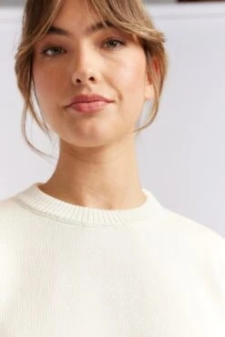 Tootsie Cotton Sweater In Ivory -Deux Amies Shop alessandra cashmere sweater tootsie cotton sweater in ivory 40440523456806