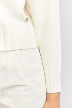 Tootsie Cotton Sweater In Ivory -Deux Amies Shop alessandra cashmere sweater tootsie cotton sweater in ivory 40440523522342