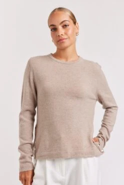 What A Stud Cashmere Sweater In Cobblestone