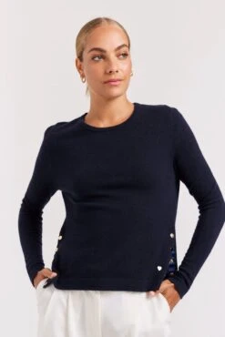 What A Stud Cashmere Sweater In Navy