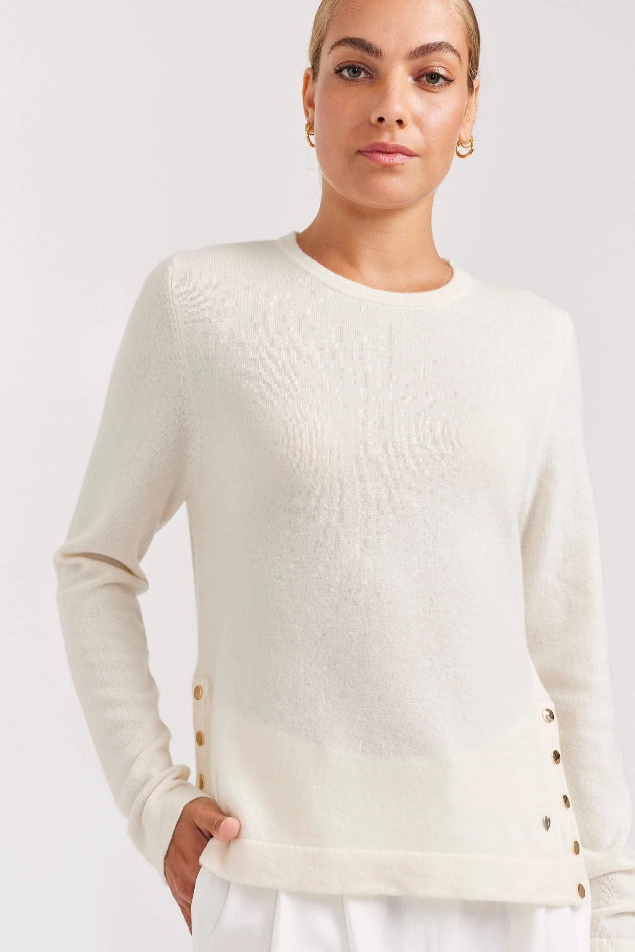 What A Stud Cashmere Sweater In White 3 What A Stud Cashmere Sweater In White - Image 3