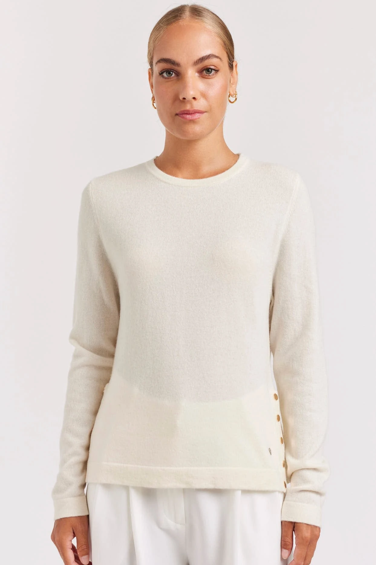 What A Stud Cashmere Sweater In White 1 What A Stud Cashmere Sweater In White
